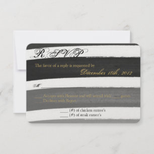 3x5 R.S.V.P. Reply Card Ombre Stripe Black Line