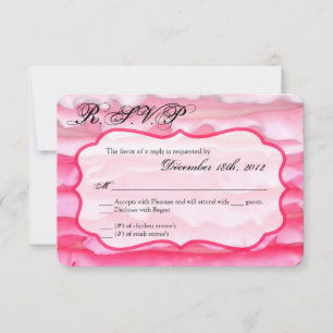 3x5 R.S.V.P. Reply Card Ombre Stripe Pink Frosting