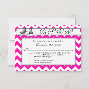 3x5 R.S.V.P. Reply Card Teenage Sneakers Chevron