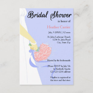 3x5 Vertical Dress & Bouquet -Bridal Shower Invite