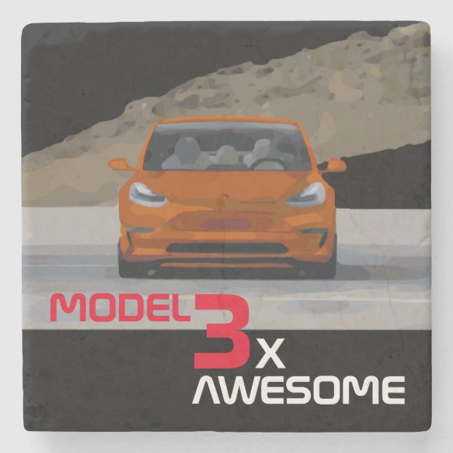 3X AWESOME STONE COASTER (Front)