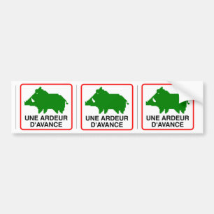 3x STICKER VOITURE sanglier - UNE ARDEUR D'AVANCE