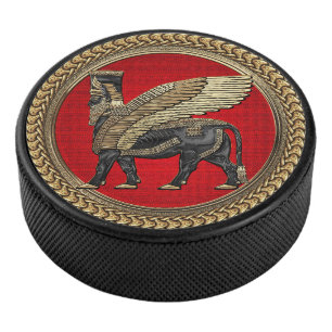 [400] Assyrian Winged Bull : Gold and Black Lamass