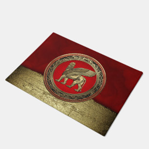 [400] Assyrian Winged Lion - Gold Lamassu Doormat