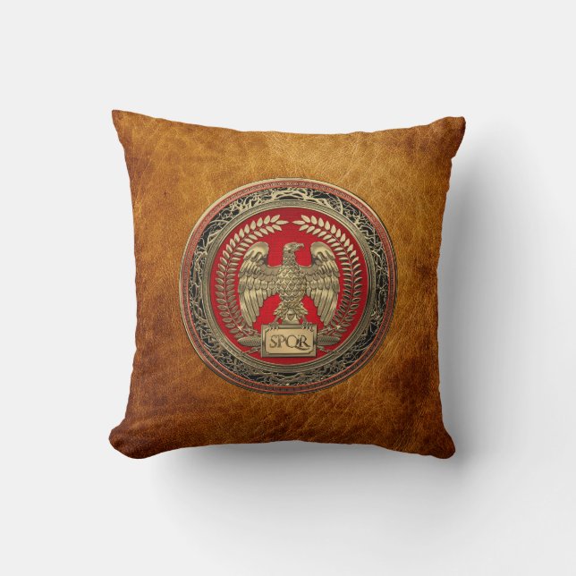 [400] Gold Roman Imperial Eagle Throw Pillow (Front)