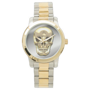 [400] Golden Human Skull Watch