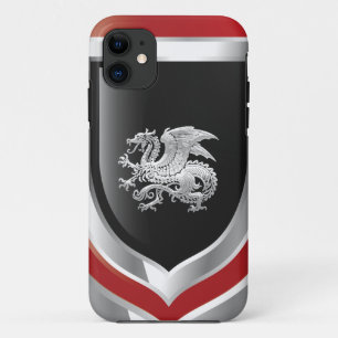[400] Icelandic Dragon, Landvættir [Silver] iPhone 11 Case