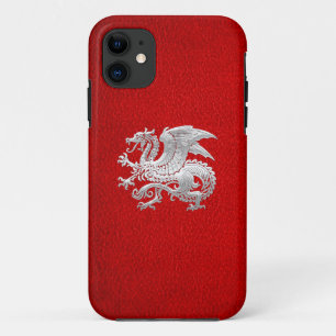 [400] Icelandic Dragon, Landvættir [Silver] iPhone 11 Case