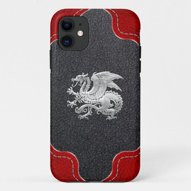 [400] Icelandic Dragon, Landvættir [Silver] Case-Mate iPhone Case (Back)