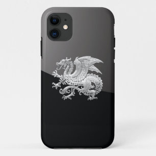 [400] Icelandic Dragon, Landvættir [Silver] iPhone 11 Case