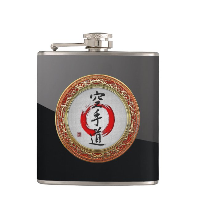 [400] Japanese calligraphy - Karate-do Hip Flask (Front)