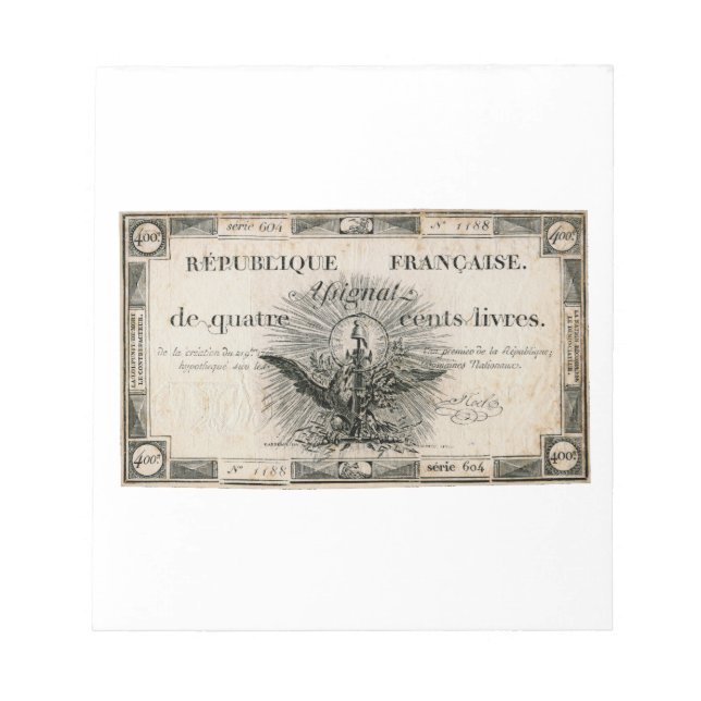 400 Livres French Revolution Assignat Bank Note (Front)