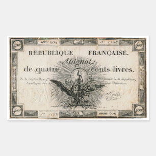 400 Livres French Revolution Assignat Bank Note Sticker