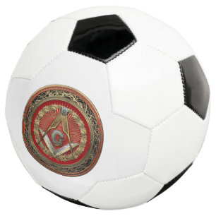 [400] Master Mason - Gold Square & Compasses Soccer Ball