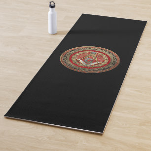 [400] Master Mason - Gold Square & Compasses Yoga Mat