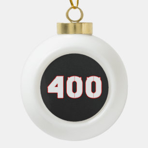 400 Number Ceramic Ball Christmas Ornament