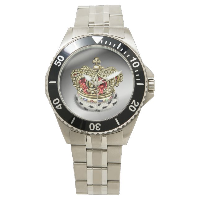 [400] Prince [King] Royal Crown [Fur+Gold][Red] Watch (Front)