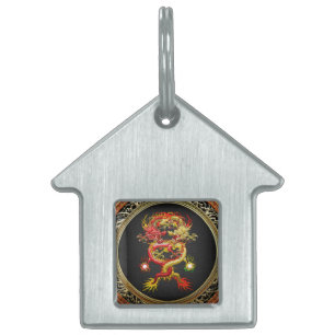 [400] Red and Yellow Dragons Pet ID Tag