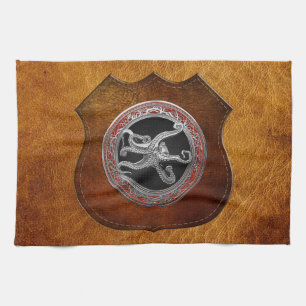 [400] Sacred Silver Octopus in Defensive Posture Kitchen Towel