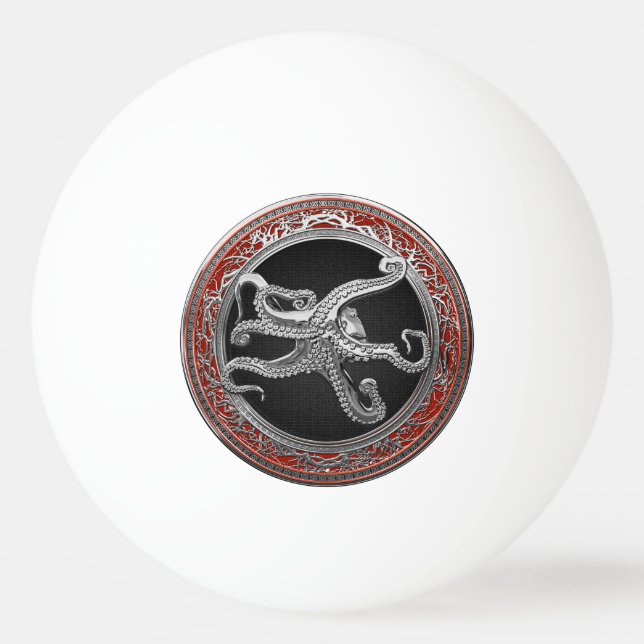 [400] Sacred Silver Octopus in Defensive Posture Ping Pong Ball (Front)