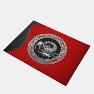 [400] Sacred Silver Scorpion on Black Doormat
