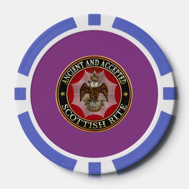 [400] Scottish Rite Double-headed Eagle Poker Chips (Front)