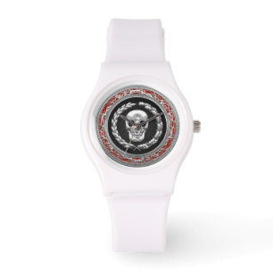 [400] Silver Skull Watch