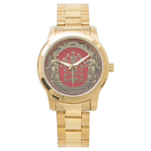 [400] Two Gold Ninurtas with Tree of Life Watch (Front)