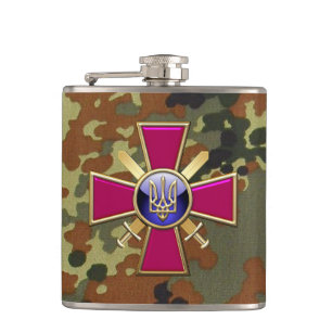 [400] Ukrainian Ground Forces Emblem Hip Flask