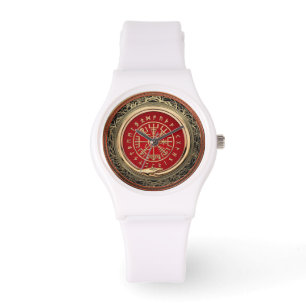 [400] Vegvisir - Viking Gold Magic Runic Compass Watch
