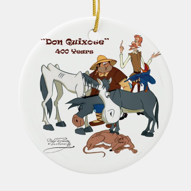 400 Years Don Quixote @QUIXOTEdotTV Ceramic Ornament (Front)