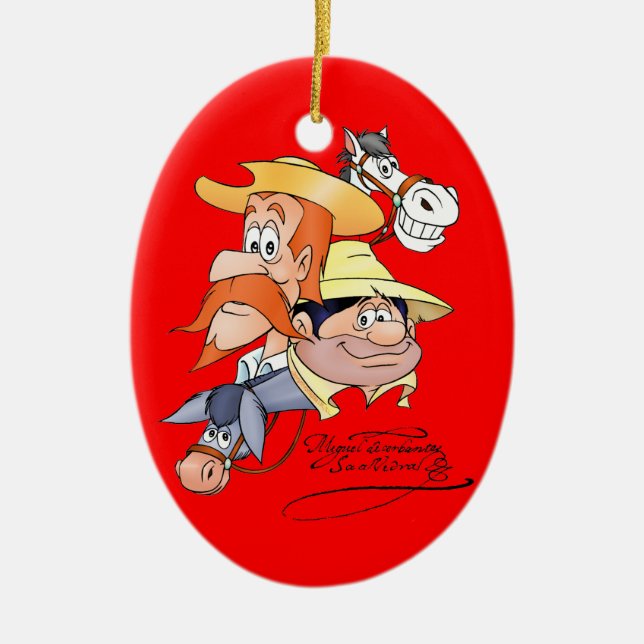 400 Years with Dulcinea&Don Quixote @QUIXOTEdotTV Ceramic Ornament (Front)