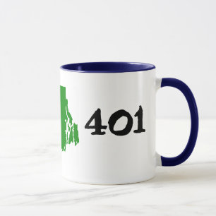 401, area code of Rhode Island! Mug