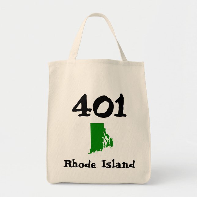 401, Area Code of Rhode Island Tote Bag (Front)