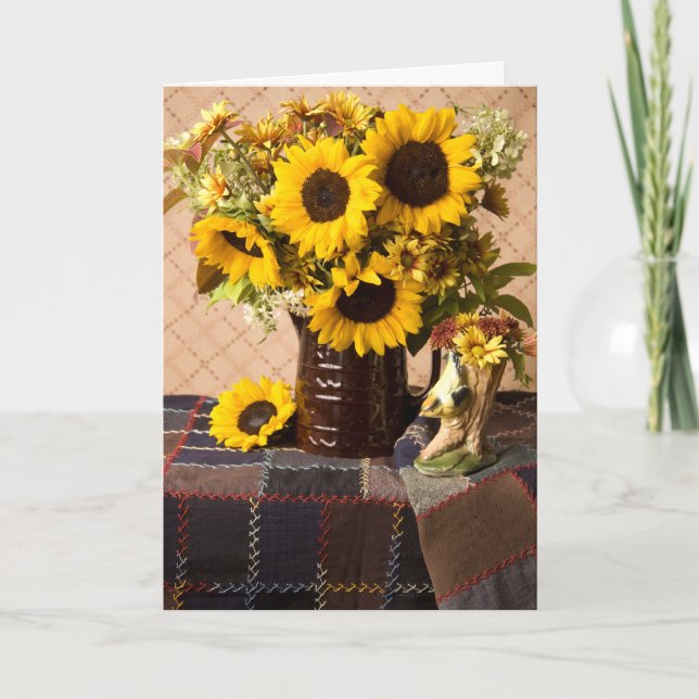 4038 Sunflower Bouquet Sympathy Card (Front)