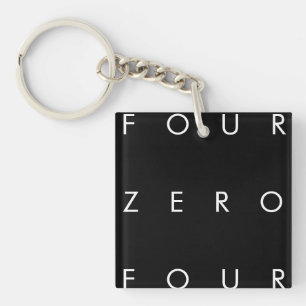 404 Area Code Button Keychain