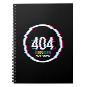 404 Gender Not Found Funny LGBTQ Pride Notebook