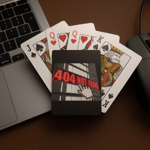 404 Not Found Website Error Message  Playing Cards