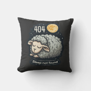 404 Sleep Not Found - Cute Cartoon Sheep Throw Pillow
