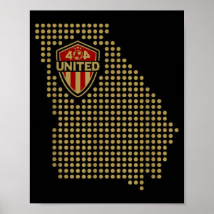 404 United Atlanta Soccer Fan Jersey Georgia Map E Poster