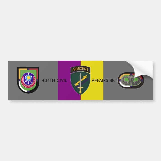 404TH CIVIL AFFAIRS BATTALION BUMPER STICKER (Front)