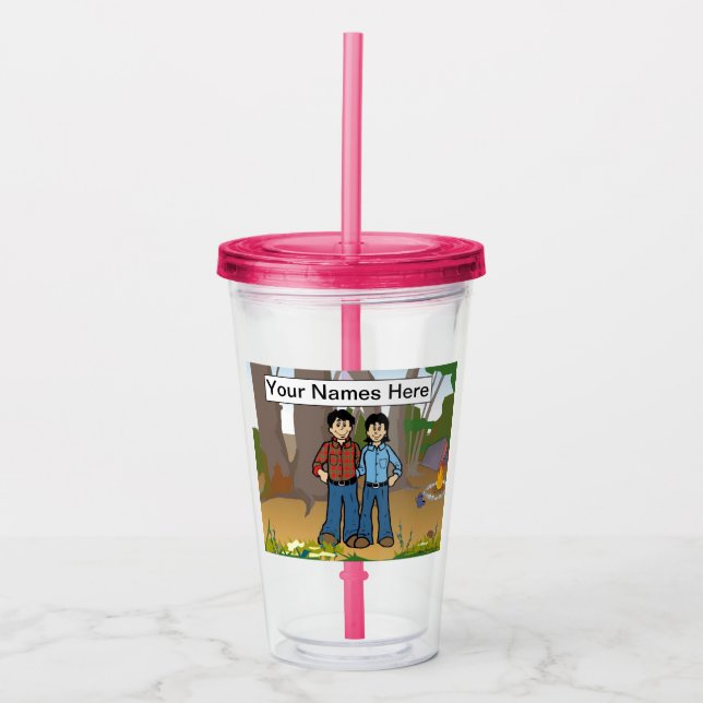407-NTT Camping Couple by PrintedPerfection.com Ac Acrylic Tumbler (Front)