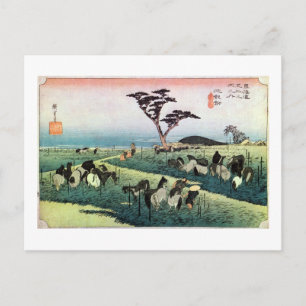 40. 池鯉鮒宿, 広重 Chiryū-juku, Hiroshige, Ukiyo-e Postcard