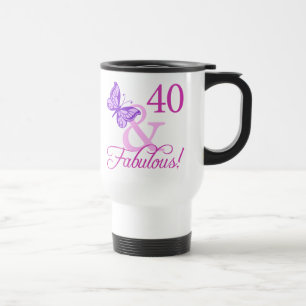 40 And Fabulous Birthday Gifts (Plum) Travel Mug