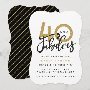 40 and fabulous birthday party invitation