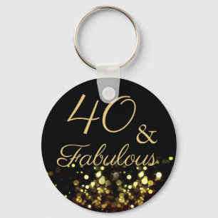 40 and Fabulous Birthday Party Keychain