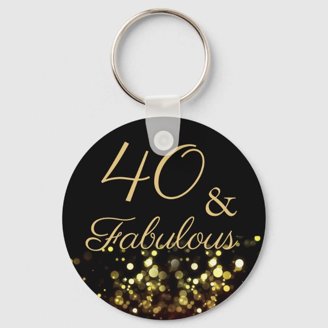 40 and Fabulous Birthday Party Keychain (Front)