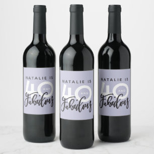 40 and fabulous birthday party label