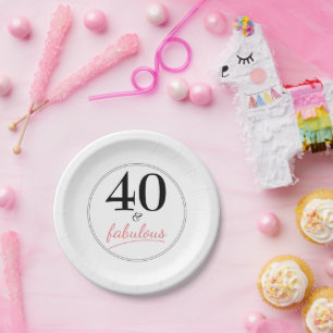 40 and Fabulous Birthday Party Paper Plate
