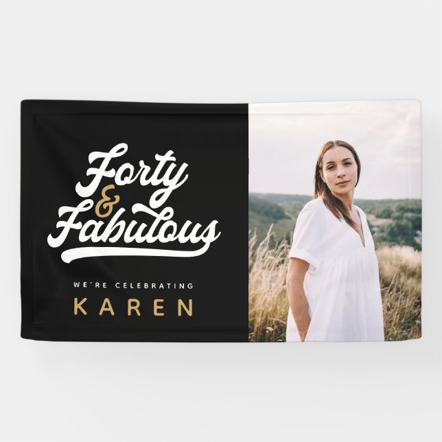 40 and fabulous birthday photo banner (Horizontal)